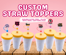 Load image into Gallery viewer, Custom Straw Toppers - Minimum 25 pcs
