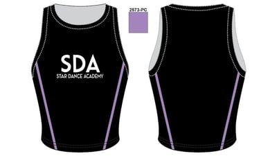 Starda C T fitted crop tank stripe