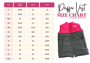 Basic Puffer Vest - Top Half customizable - read product notes - Ships in approx. 5 weeks